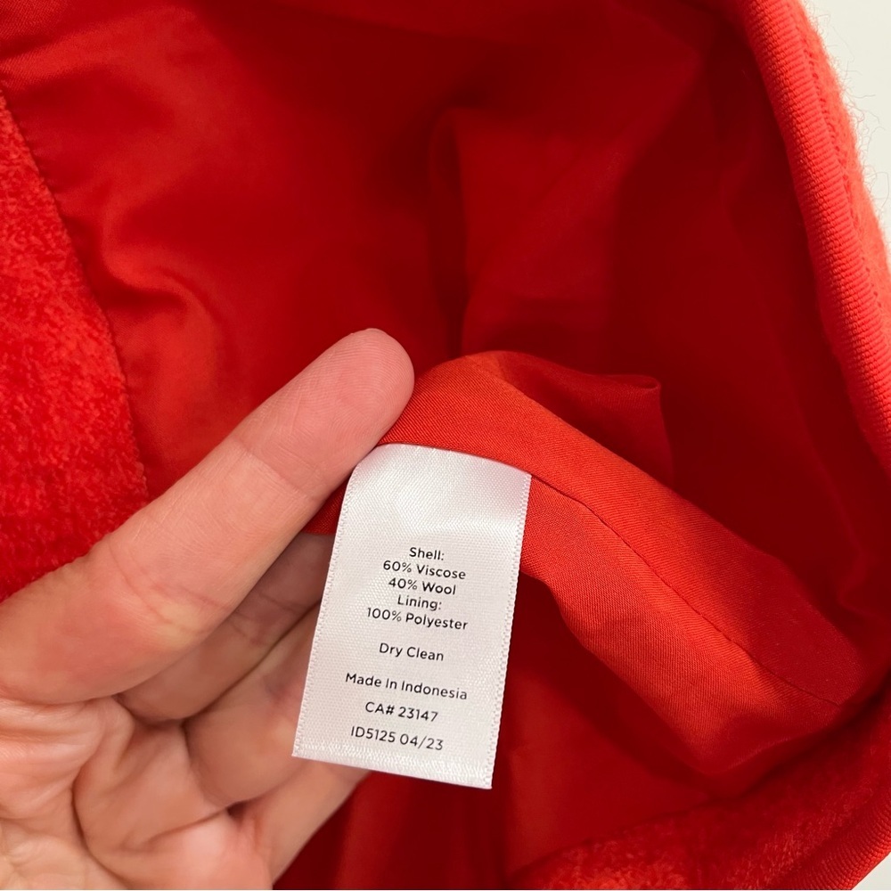 TALBOTS BERKSHIRE WOOL BLEND CROP JACKET DARK CLEMENTINE ORANGE PLUS SIZE 16W - Picture 9 of 9